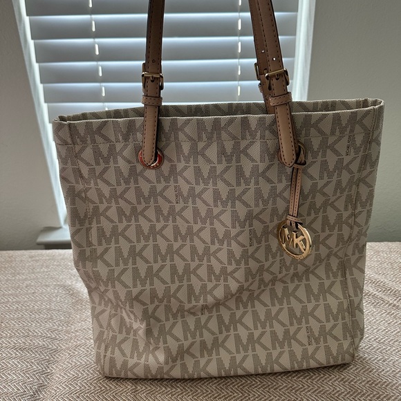 Michael Kors Tan Monogram Tote - Picture 1 of 3